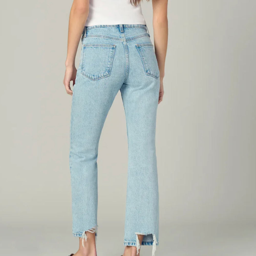 Joe's Jeans Ankle Bootcut SIZE 24 Light Wash Raw Hem Boot Straight Rigid $228